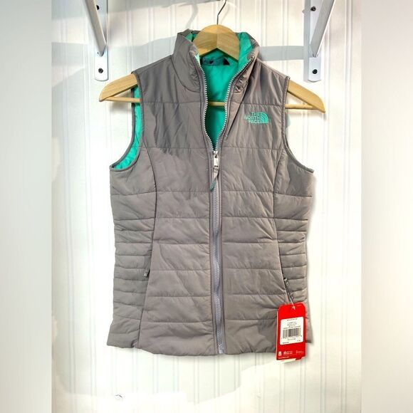 NWT The North Face Reversible Mossbud Swirl Vest Girls' Sz 10/12(M) - Picture 1 of 5